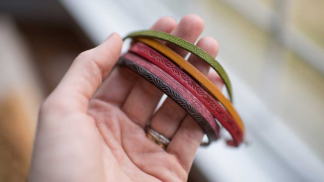 Natural Leather Wraps on arm